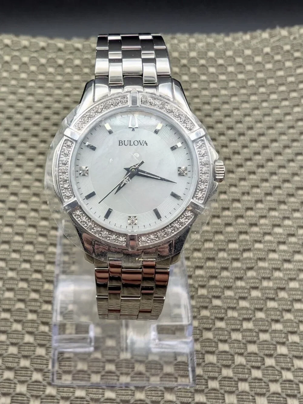 Bulova Classic Stainless Steel Diamond Ladies Watch 96R233